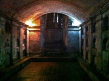 36 niches in the underground crypt where the Franciscan priests and high officials were buried and oldest niche dated 1886